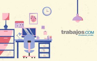 Persona trabajando con ordenador portátil desde casa, representando la modalidad de trabajo híbrido que combina teletrabajo y presencialidad en 2025